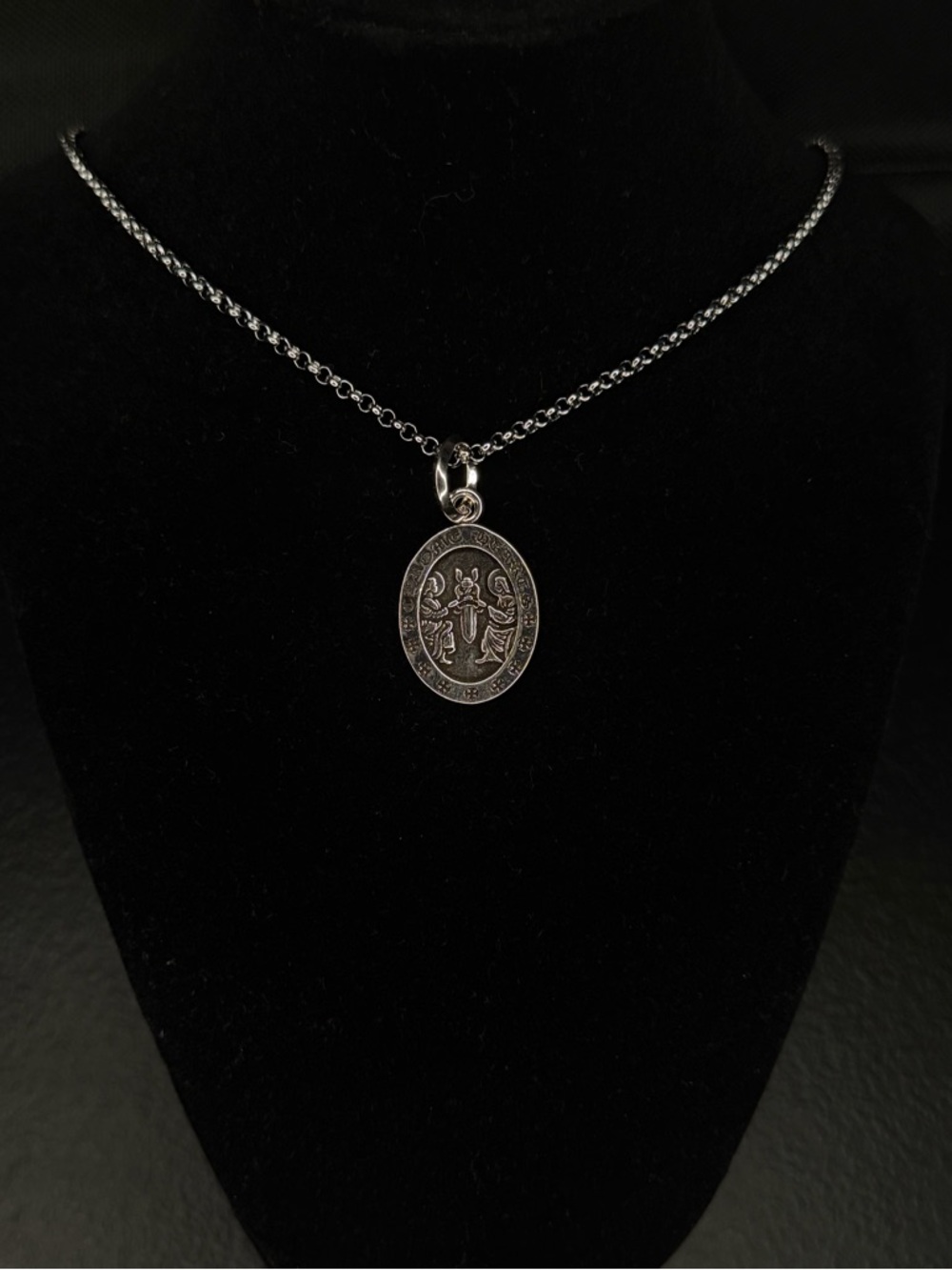 Chrome Hearts Dagger Detailed Pendant Tag Unisex Necklace